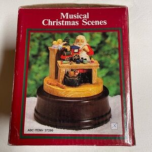 Vintage Wind-Up Musical Christmas Scenes Santa At Work